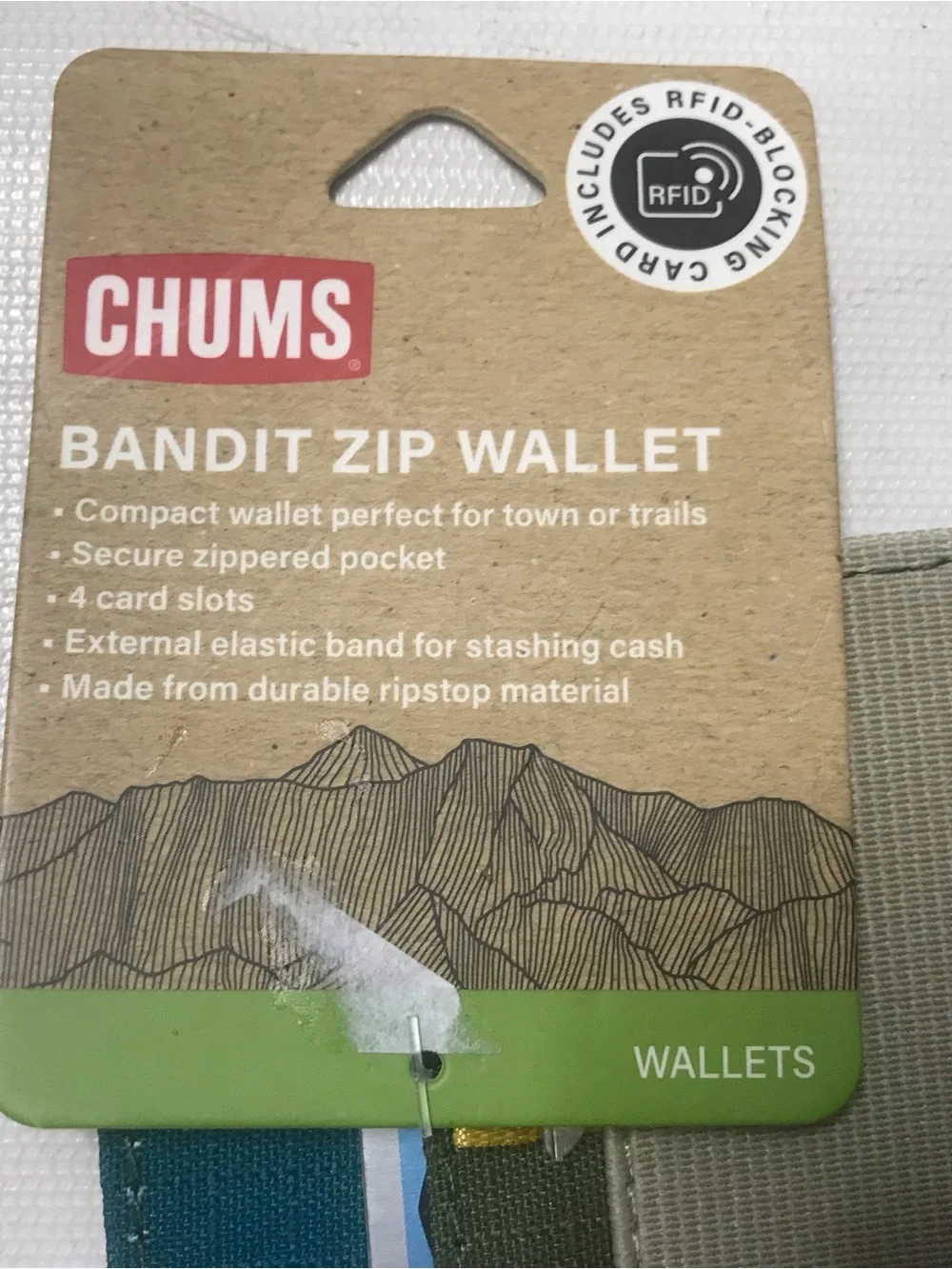 Chums Bandit Zip Wallet RFID Blocking Card Green Blue Teal Turquoise New